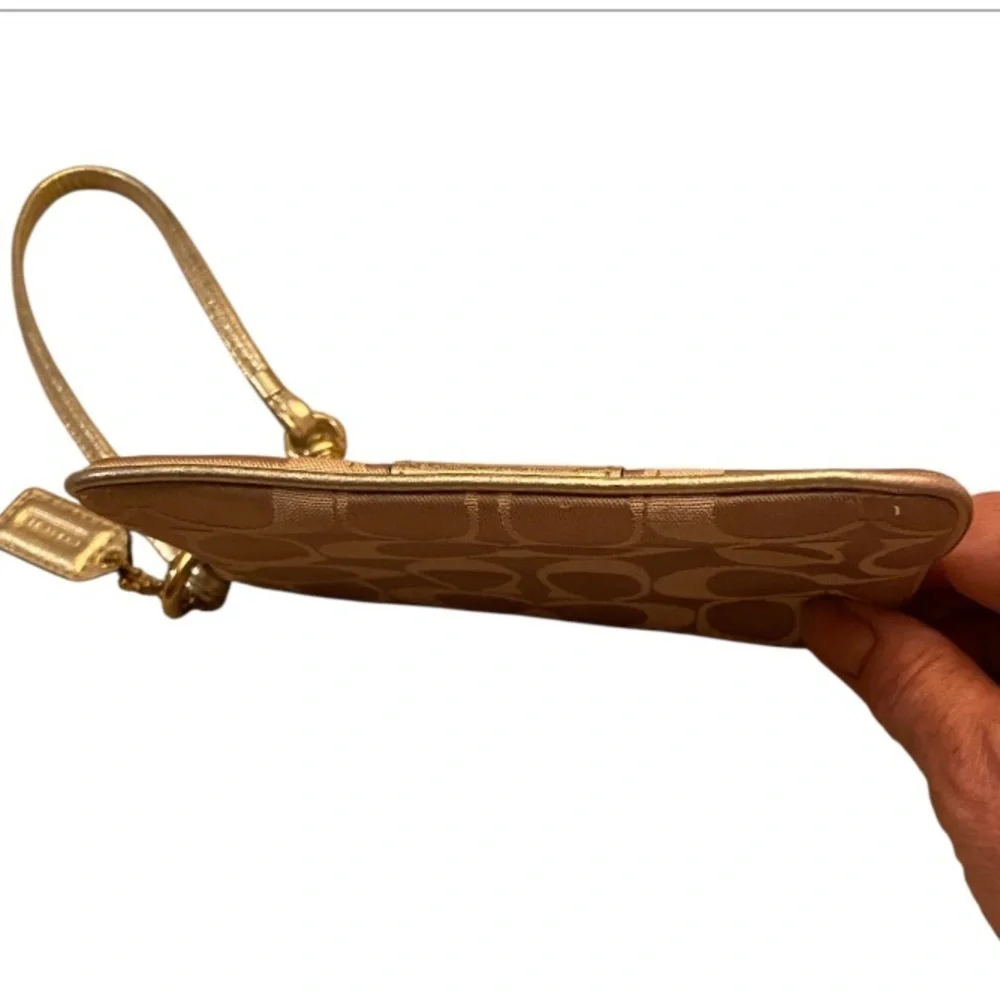 Coach Julia Optic Art Lurex Gold Wristlet